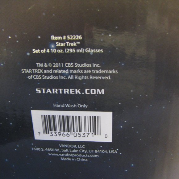 Star Trek collectors 4 Star Trek 10oz drinking glasses - Picture 12 of 13